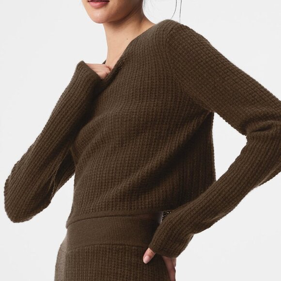 ALO Yoga Sweaters - Alo Yoga Cashmere Plush Waffle Cropped Long Sleeve